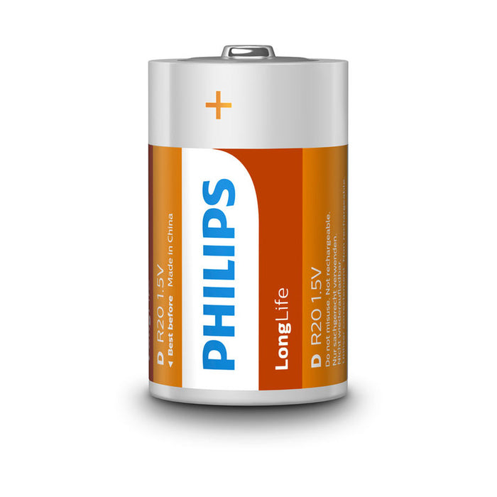 BATTERIES PHILIPS R20L2F/10 Dx2 LONGLIFE