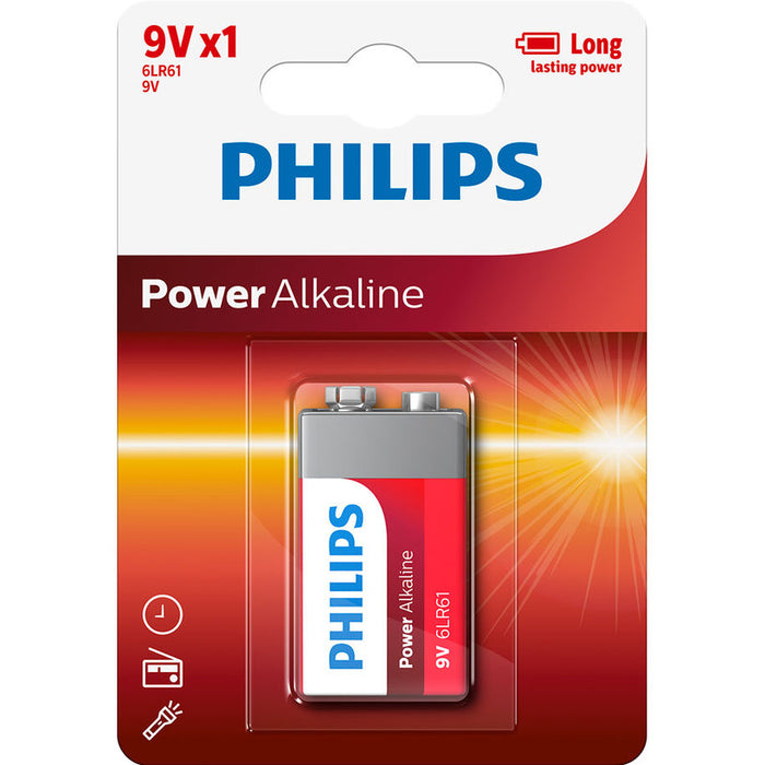 BATTERIES PHILIPS POWERLIFE 9V 6LR61P1B/10