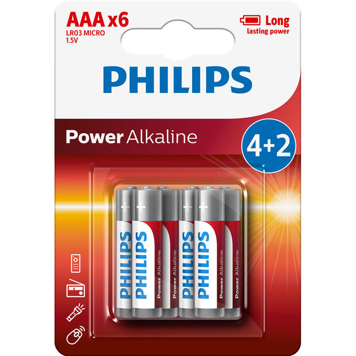 BATTERIES PHILIPS POWERLIFE AAA LR03P6BP/10