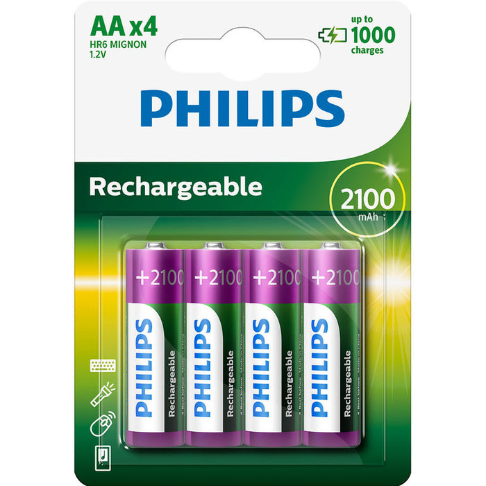 PHILIPS Rechargeable battery AA 2100 mAh 4-blister