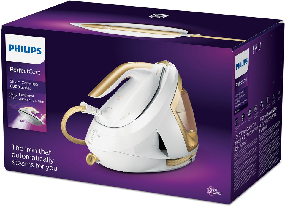 Philips PSG8040/60 steam ironing station 2700 W 1.8 L SteamGlide Elite soleplate Gold, White