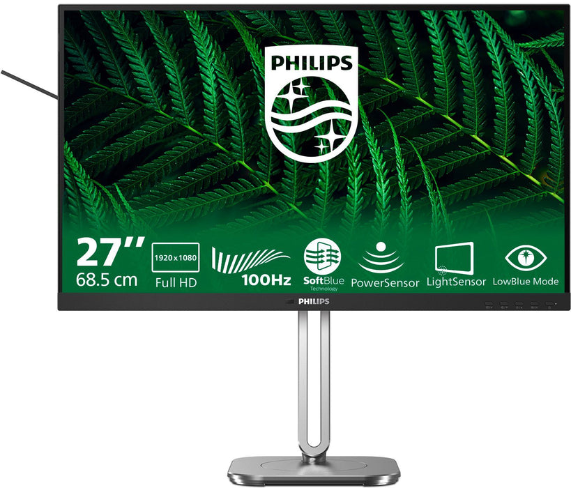 Philips 27B2G5200, 27" IPS WLED, 1920x1080@100Hz, 4ms GtG, 300cd m/2, 1000:1, 50M:1 DCR, Adaptive Sync, FlickerFree, Blue Light tech., 3Wx2, Tilt, Height Adjust, Pivot, Swivel, D-SUB, HDMI, DP, USB hub