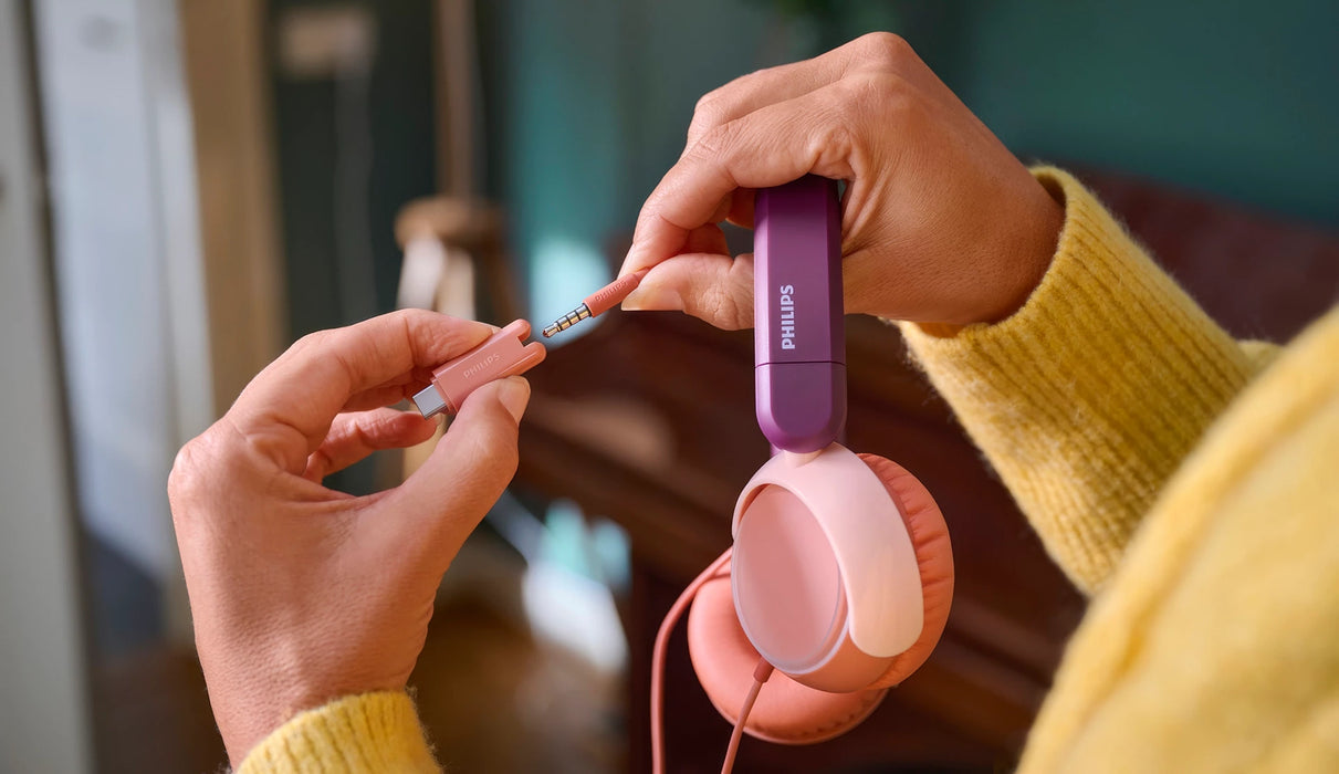 PHILIPS Kids Bluetooth headphones maximum volume limited to 85 dB Magenta Purple