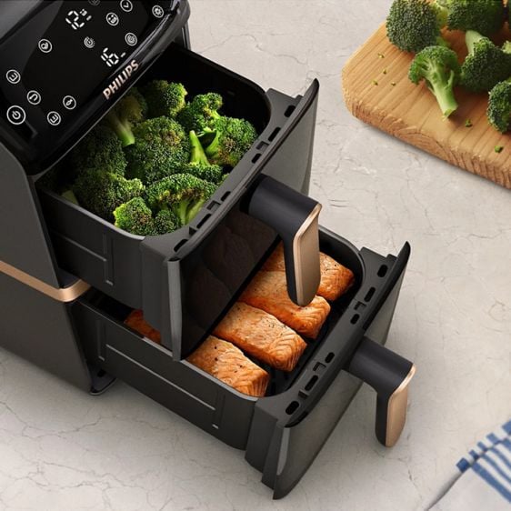 Airfryer PHILIPS NA462/70 Airfryer 4000 Series, 10 l, double basket