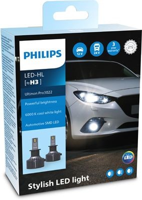 PHILIPS ULTINION PRO3022HL H3 6000K 19W 12V/24V CARTON BOX X2 PCS