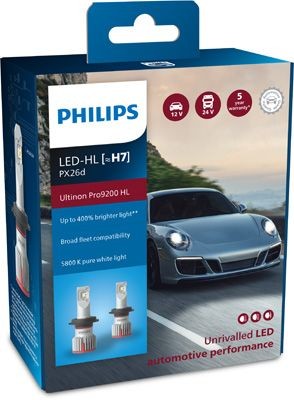 PHILIPS ULTINION PRO9200HL H7 5800K 21W 12V CARTON BOX X2 PCS