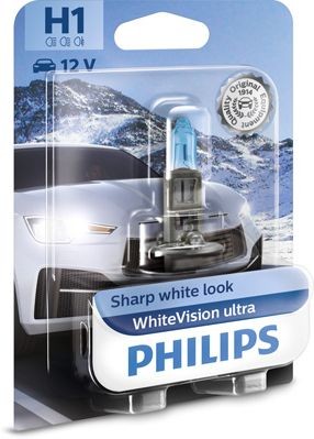 PHILIPS WHITEVISON ULTRA H1 5000K 55W 12V CARTON BLISTER 1 PCS