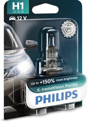 PHILIPS X-TREMEVISION PRO150 H1 3400K 55W 12V CARTON BLISTER 1 PCS