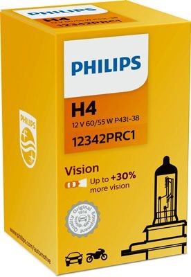 PHILIPS VISION H4 3200K 55W/60W 12V CARTON BOX 1 PCS