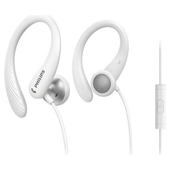 PHILIPS InEar Earhook Headphones white 15mm speaker driver optimizes wearing comfort