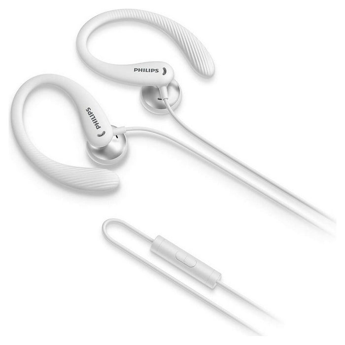 PHILIPS InEar Earhook Headphones white 15mm speaker driver optimizes wearing comfort