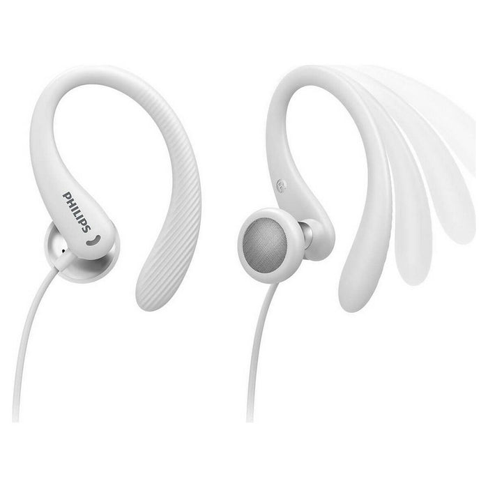 PHILIPS InEar Earhook Headphones white 15mm speaker driver optimizes wearing comfort