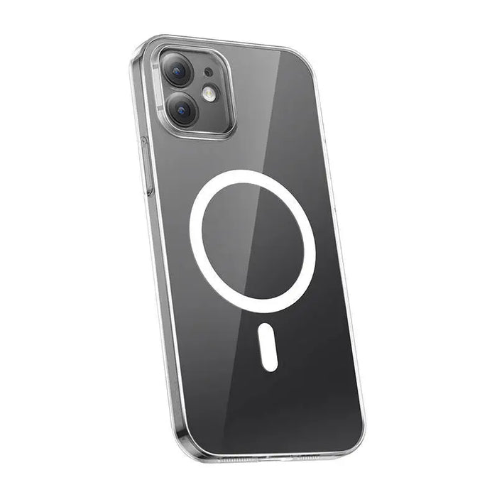 Phone case Baseus Magnetic Crystal Clear for iPhone 12 (transparent) with all-tempered-glass screen protector
