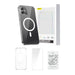 Phone case Baseus Magnetic Crystal Clear for iPhone 12 (transparent) with all-tempered-glass screen protector