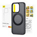 Phone Case Baseus SkyRing Magnetic with Stand for iP 14 Pro Max + tempered-glass and cleaning kit (black) - Protective