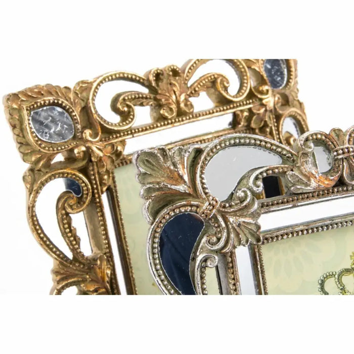 Photo frame DKD Home Decor 19 x 2 x 25 cm Silver Golden Resin Shabby Chic (2 Units) - Декорация и Осветление<<<Дом