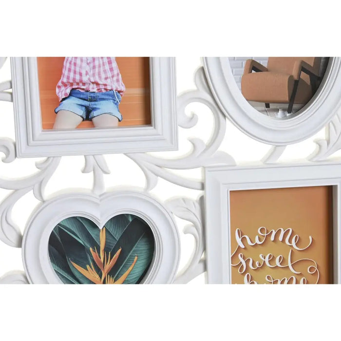 Photo frame DKD Home Decor 8 photos Crystal White PP (58 x 2 x 37,5 cm) (2 Units) - Декорация и Осветление<<<Дом
