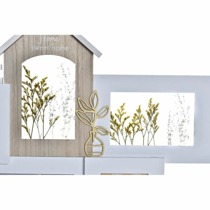 Photo frame DKD Home Decor Love Home Wood Flower Natural (46 x 3 x 39 cm) (2 Units) - Декорация и Осветление<<<Дом