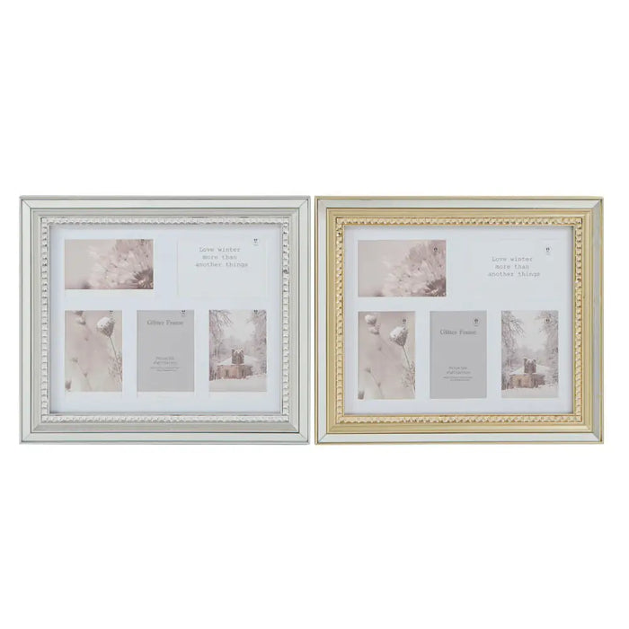 Photo frame DKD Home Decor Luxury 46,5 x 2 x 40 cm Crystal Silver Golden polystyrene Traditional (2 Units) - Декорация