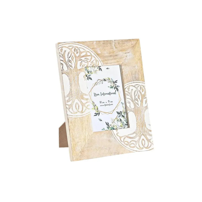 Photo frame DKD Home Decor White Brown Wood Crystal Mango wood Tree Indian Man 20 x 2 x 25,5 cm - Декорация и