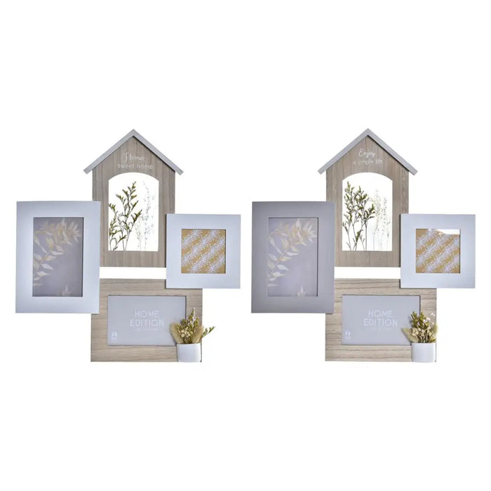 Photo frame DKD Home Decor Wood 39 x 3 x 41 cm Natural Plant (2 Units) - Декорация и Осветление<<<Дом