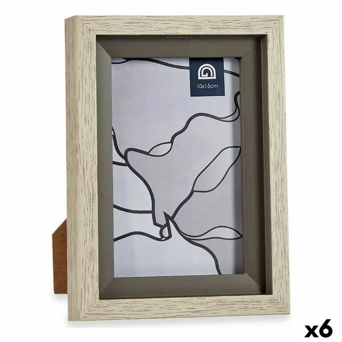 Photo frame Gift Decor Beige Grey Crystal Plastic (6 Units) - Декорация и Осветление<<<Дом Градина<<<BigBuy&&&Рамки за