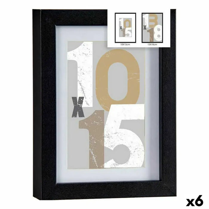 Photo frame Gift Decor Black Glass MDF Wood (6 Units) - Декорация и Осветление<<<Дом Градина<<<BigBuy&&&Рамки за