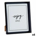 Photo frame Gift Decor Black Glass Plastic (6 Units) - Декорация и Осветление<<<Дом Градина<<<BigBuy&&&Рамки за