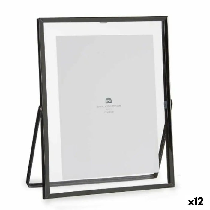 Photo frame Gift Decor Black Metal Glass Plastic (12 Units) - Декорация и Осветление<<<Дом Градина<<<BigBuy&&&Рамки за