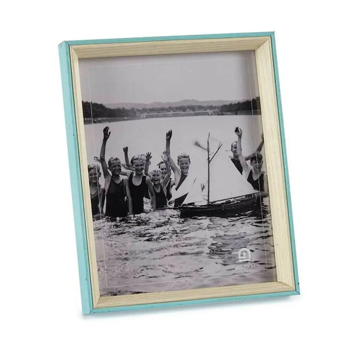 Photo frame Gift Decor Blue White Crystal MDF Wood (6 Units) - Декорация и Осветление<<<Дом Градина<<<BigBuy&&&Рамки за