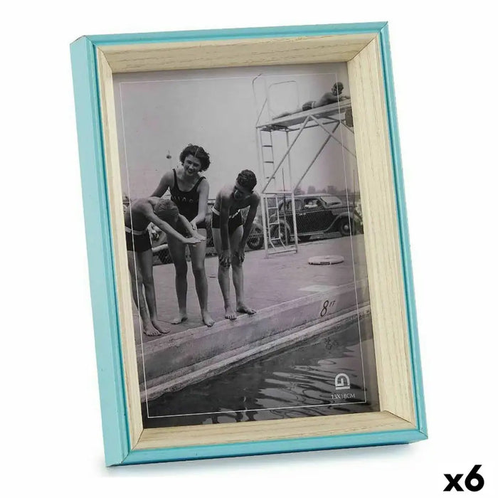 Photo frame Gift Decor Blue White Crystal MDF Wood (6 Units) - Декорация и Осветление<<<Дом Градина<<<BigBuy&&&Рамки за