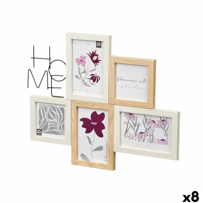 Photo frame Gift Decor Natural Metal MDF Wood (8 Units) - Декорация и Осветление<<<Дом Градина<<<BigBuy&&&Рамки за