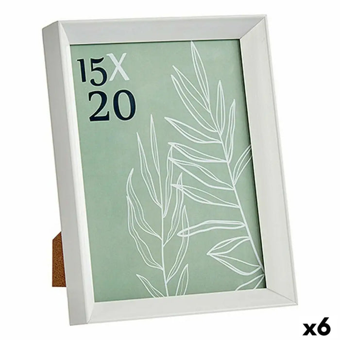 Photo frame Gift Decor White Glass Plastic (6 Units) - Декорация и Осветление<<<Дом Градина<<<BigBuy&&&Рамки за
