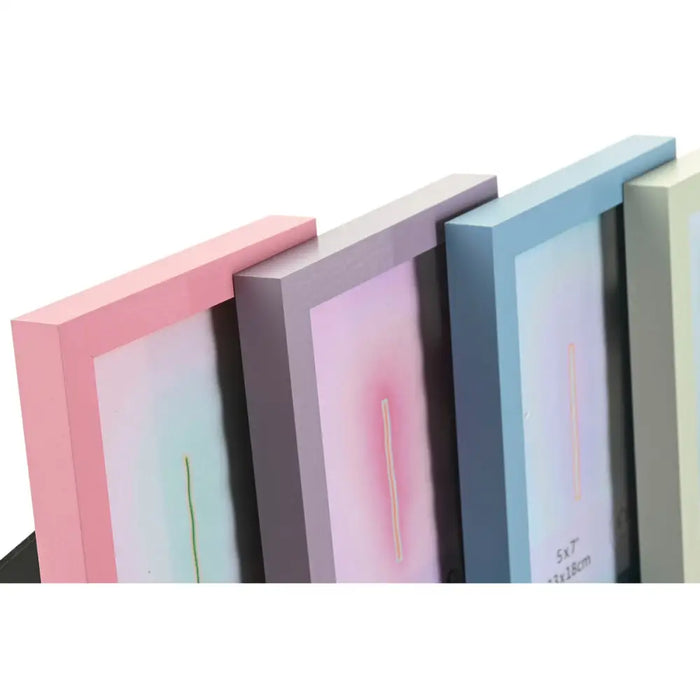 Photo frame Home ESPRIT Blue Green Crystal MDF Wood Urban (4 Units) - Декорация и Осветление<<<Дом