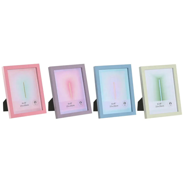 Photo frame Home ESPRIT Blue Green Crystal MDF Wood Urban (4 Units) - Декорация и Осветление<<<Дом