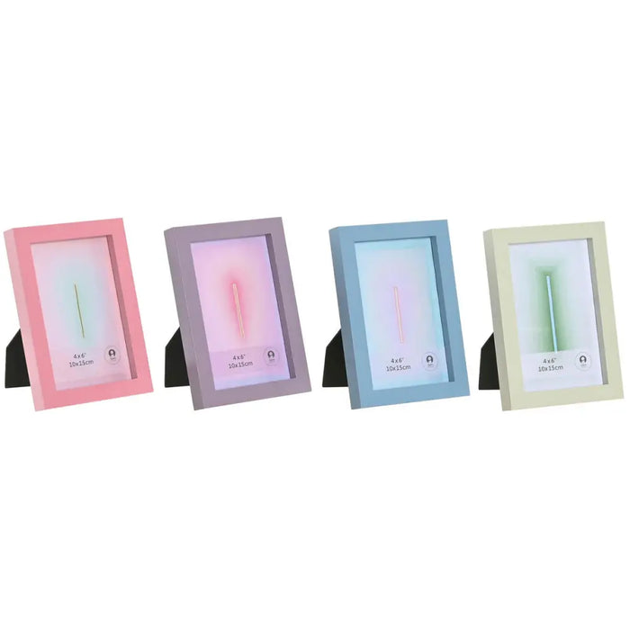 Photo frame Home ESPRIT Blue Green Crystal MDF Wood Urban (4 Units) - Декорация и Осветление<<<Дом