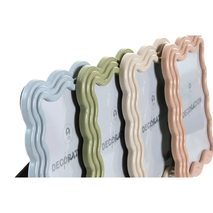 Photo frame Home ESPRIT Blue White Green Pink Crystal ABS Scandinavian (4 Units) - Рамки за снимки<<<Декорация и