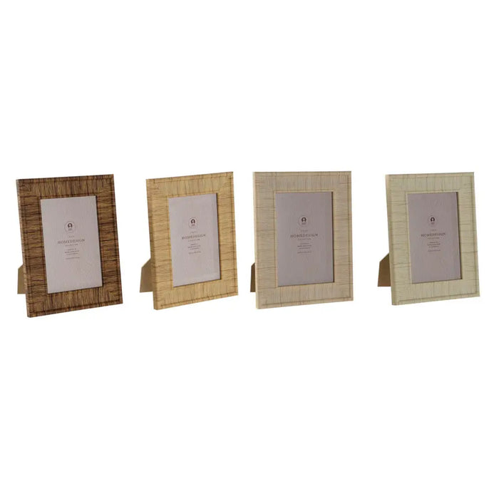 Photo frame Home ESPRIT Brown Beige Natural Ivory Crystal polystyrene Scandinavian 15,5 X 2 X 20,5 cm (4 Units)