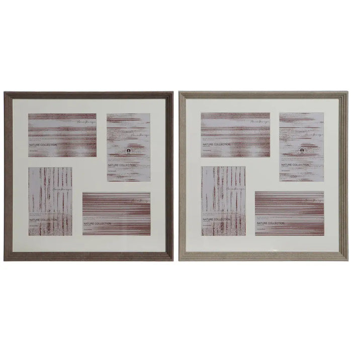 Photo frame Home ESPRIT Brown Natural Crystal polystyrene Urban 34 x 3 x 34 cm (2 Units) - Декорация и Осветление<<<Дом