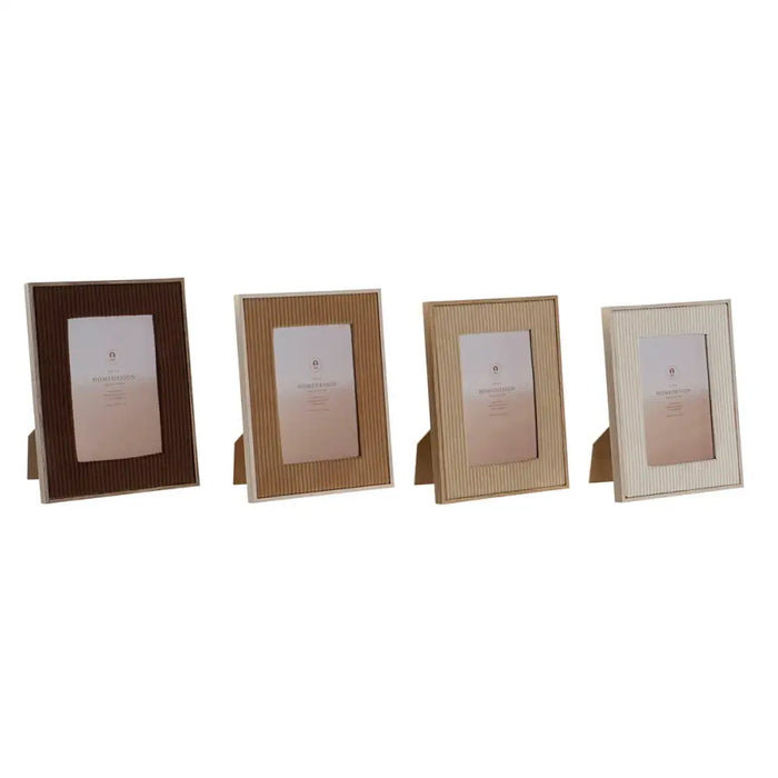 Photo frame Home ESPRIT White Brown Beige Light brown Velvet Crystal Modern 16 x 2 x 21 cm (4 Units) - Декорация и