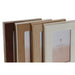 Photo frame Home ESPRIT White Brown Beige Light brown Velvet Crystal Modern 16 x 2 x 21 cm (4 Units) - Декорация и