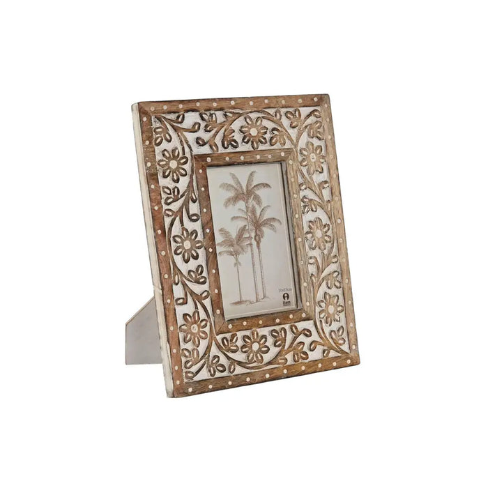 Photo frame Home ESPRIT White Natural Crystal Mango wood Indian Man 21 x 2 x 26,5 cm - Декорация и Осветление<<<Дом