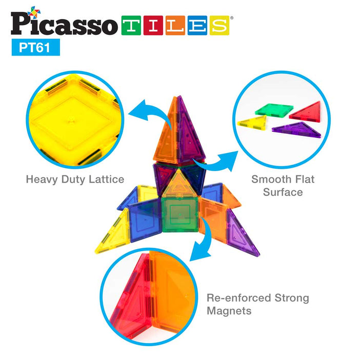Magnetic constructor Picasso Tiles STEAM - 61 pieces