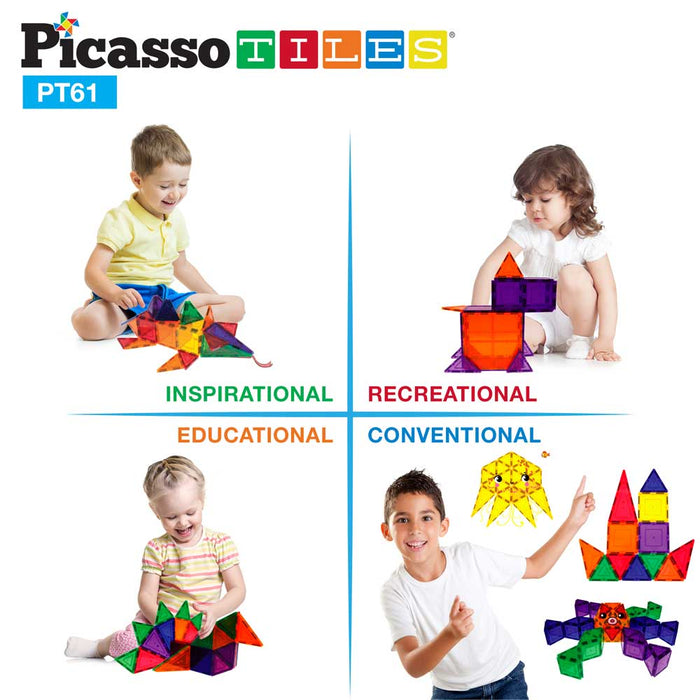 Magnetic constructor Picasso Tiles STEAM - 61 pieces