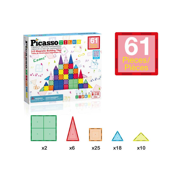 Magnetic constructor Picasso Tiles STEAM - 61 pieces