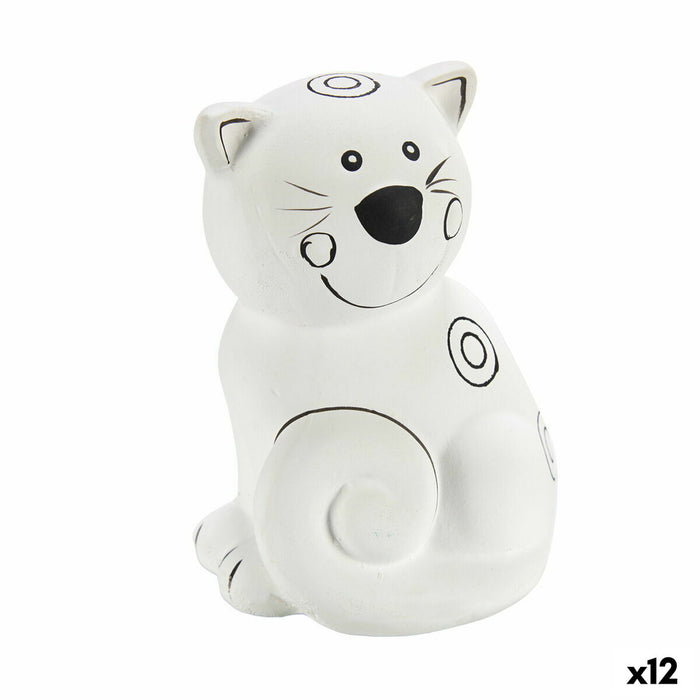 Paint Your Own Money Box Pincello Ceramic Cat 9 x 11,8 x 8,5 cm (12 Units)