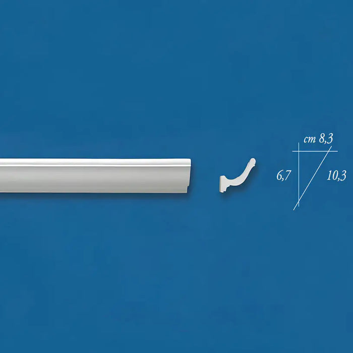 PLASTER MOLDING BLED 11/S 8.3X6.7 CM 1.5 M - Аксесоари за таванни панели<<<Стенни и таванни панели<<<Подови и стенни
