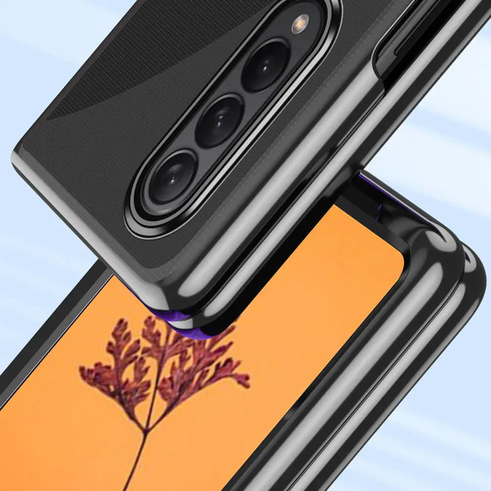 Plating Case for Samsung Galaxy Z Fold 4 cover with a metallic frame black - Cell phone cases and covers<<<HurtelXML