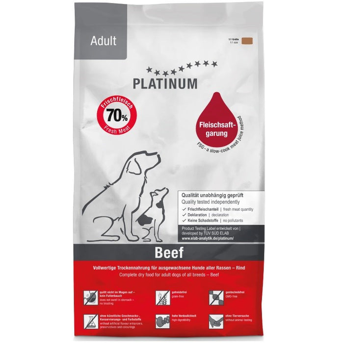 PLATINUM Adult Beef - semi-moist dog food - 15kg