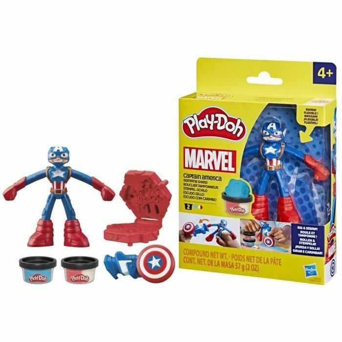 Modelling Clay Game Play-Doh Capitán América Set Stamper Shield Multicolour